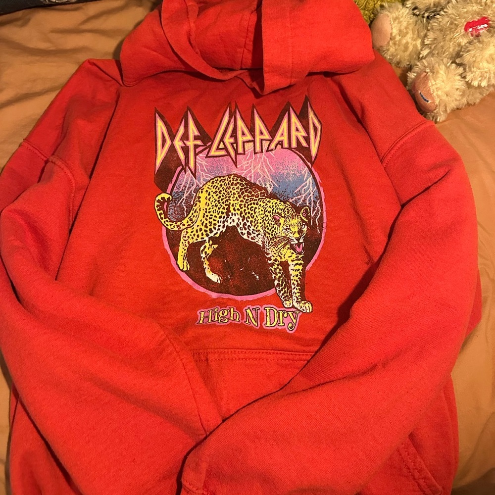 Def Leppard Red Hoodie Sweatshirt